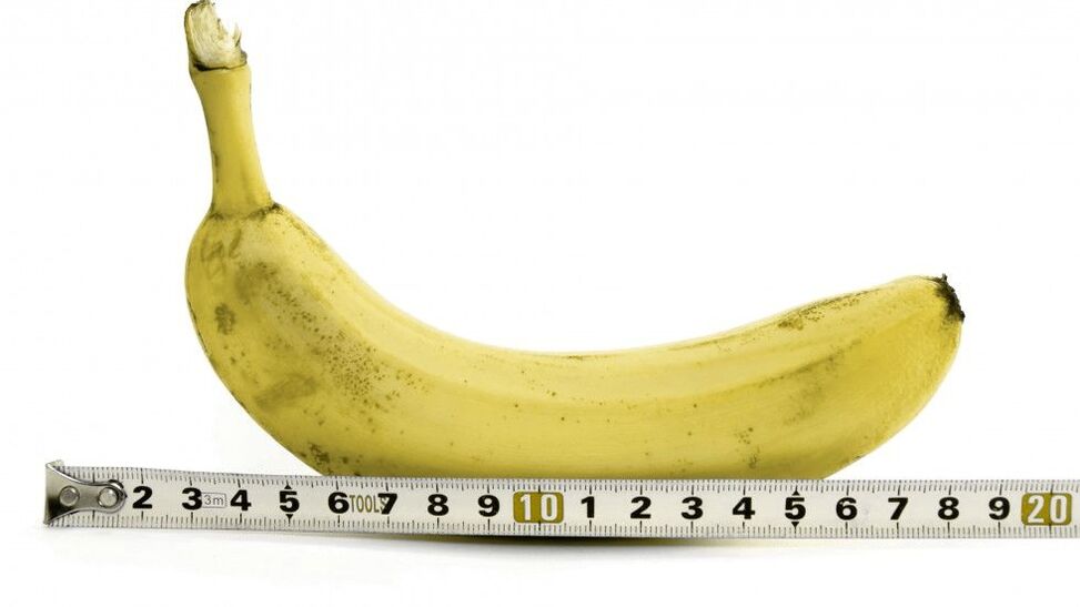 измерване на пениса след уголемяване с гел по примера на банан